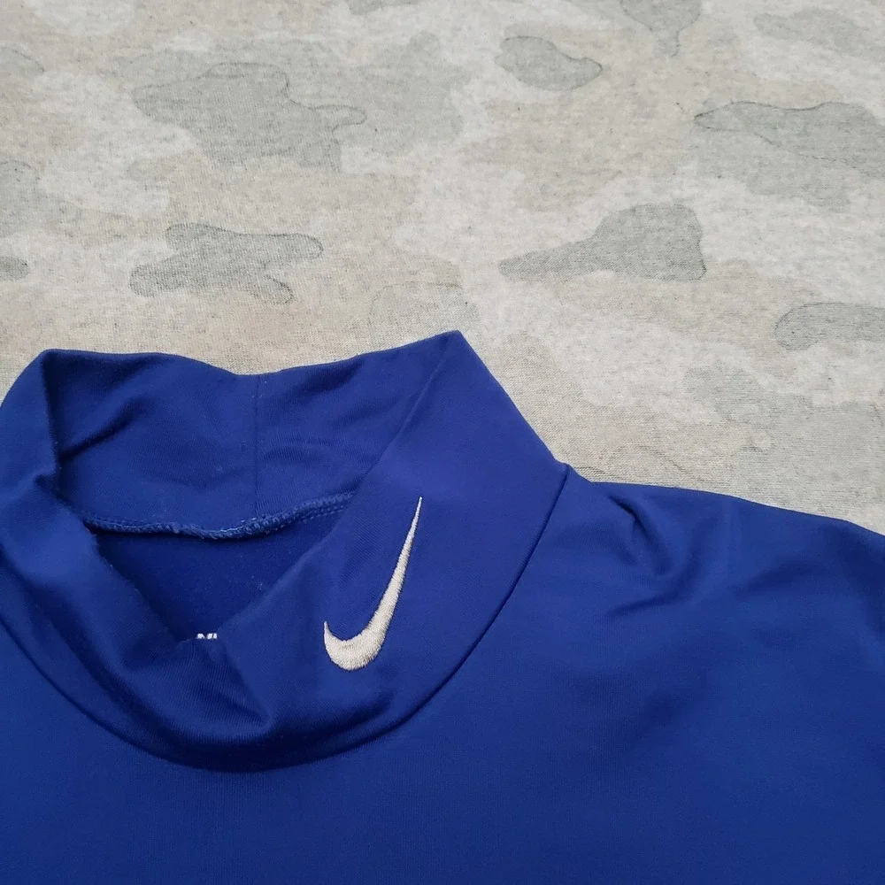 Nike Pro Shirt Mens Large Blue Pullover Dri-Fit Long Sleeve Compression Gym